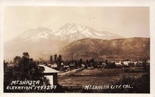 RPPC 1920s Mt Shasta City California Elevation 14,432' Real Photo Postcard picture