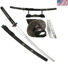 Last Samurai Katana Sword with Hand-Carved Bushido Code - Free Stand Included picture