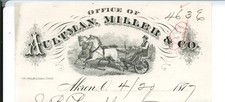 RARE 1877 Aultman Miller & Co Letterhead Akron OH Farm Machinery Litho ephemera picture