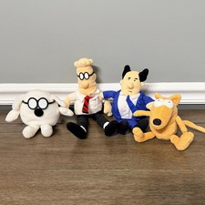 Dilbert Plush Dogbert, Dilbert, the Boss, and Ratbert Comic Strip Lot of 4 picture