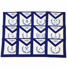 Officers Blue Lodge Officer Apron Set - Royal Blue Ribbon Machine Embroidery (Se picture