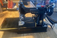 Vtg 1956 Singer Featherweight 221 Sewing Machine & Original Case Excellent Cond. picture