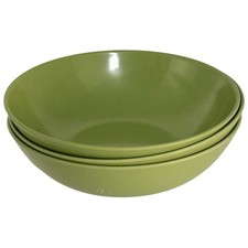Vintage Boontonware G12 Melamine Cereal Soup Bowls Set of 3 Avocado Green 6