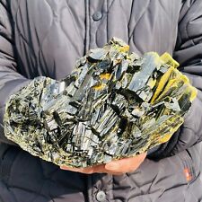 11LB Rare Natural Transparent Epidote Quartz Crystal Cluster Mineral Specimen picture
