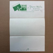 Vintage Penn-Wells Hotel Wellsboro PA Tri-Fold Brochure Postcard picture