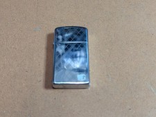 Vintage slim engraved plaid pattern zippo lighter picture
