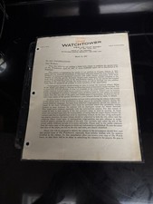 WATCHTOWER LETTER ABOUT THE SPECIAL ISSUE WATCHTOWER APRIL 15 1957 picture