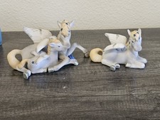 2 VTG Aldon Porcelain Pegasus Figures STUNNING NS picture