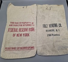 Vintage Canvas Bank Bags-Oceanside NY & Fedral Reserve NY picture
