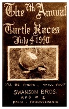 RPPC 7th Annual Turtle Races 1940 Polk PA Swanson Bros Sponsor Postcard AH9 picture