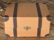 Vintage Ralph LAUREN Empty Box Pony Gift Leather look Luggage Hinged brown picture