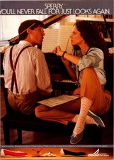 1983 • SPERRY Top-Sider Shoes Print Ad • 80s FashionPiano HA.33 picture