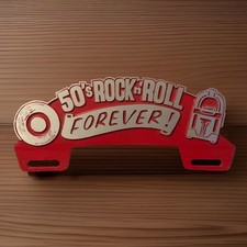 50s Rock ‘N’ Roll Forever License Plate Topper Vintage Hot Rod Car Club Plaque picture