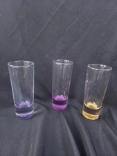 Vintage Libbey Crisa Neon Bottom Shot Glasses Tall 4