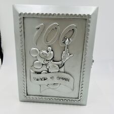 Disney Silver Pewter Picture Frame 100 Years of Magic Mickey Case with Pin 4x6 picture