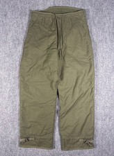 Vintage 70s US Military Trousers Cold Weather Permeable Green Medium 31x34 Army picture