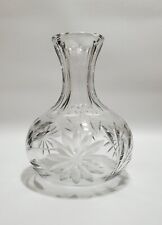 Antique Heavy American Brilliant Cut Lead Crystal Flower Carafe, Vase, Some Wear picture