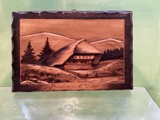 Vintage Freudenstadt Germany Black Forest Hand Carved Wall Hanging Plaque  NICE picture
