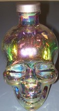 Crystal Head Vodka Skull Bottle Empty 1.75L w/ Cap Tri Color Rainbow Clean picture
