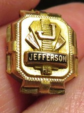 Vintage Jefferson HS High School 1935 Tie Tack Lapel Pin R.L.P. B.B.00 G.F. 1/2