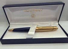 Waterman EDSON Ballpoint Pen - Sapphire Blue; Gold Trim - Excellent Condition picture