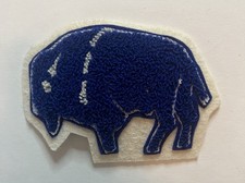 VTG Deadstock Blue Chenille Buffalo Bison High School Varsity Patch 3.75