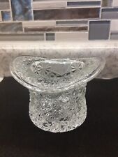 Vintage Daisy and Button Clear Top Hat Vase 3.25