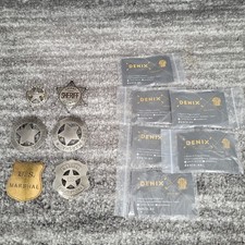 Denix Lot of 6 Replica Badges Wild West Lawman Sheriff Marshal Tombstone Ranger picture