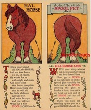ANTIQUE 1931 O.N.T. PAPER DOLL CUTOUT HAL HORSE ZOO SPOOL TRADE CARD VG picture