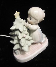 PRECIOUS MOMENTS PORCELAIN NIGHT LIGHT CHRISTMAS TREE -