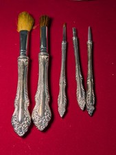 1950s Silver Makeup Brush Set – Vintage Incomplete picture
