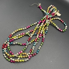 VTG Mercury Glass Miniature Ornament Garland 8 Feet Christmas Decor picture