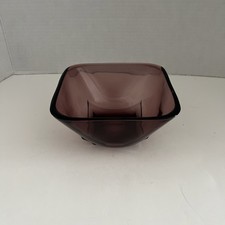 Vintage Hazel Atlas Moroccan Amethyst Purple Square Bowl Colony Pattern picture
