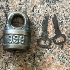 Vintage Miller Padlock Marked 999 - Includes 2 Keys - Vintage Padlock Lock picture