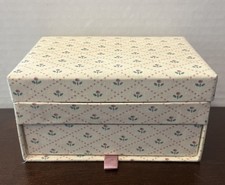 Vintage Renner Davis Stationary Box Fabric Covered Handmade The Concord 12 Cards picture