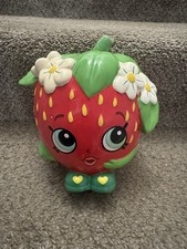 Shopkins Strawberry Kiss Red Ceramic Coin Bank By FAB NY 2013 *Missing Plug picture