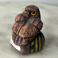 Casals Peru Owl Bird Figurine Handcrafted Terracotta Pottery Signed Folk Art 2