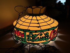 Vintage Coca Cola Faux Stained Glass Ceiling Hanging Light Lamp Pool Table Bar picture