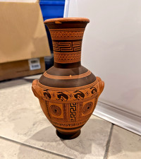 Vintage Greek Amphora Hand Painted Ceramic Urn  Replica Pottery picture