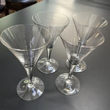 Vintage Cambridge Handmade Clear Cocktail Martini Glasses Set of 4 7.25” picture
