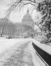 1939 US Capital After a Blizzard, Washington, DC  Old Photo 8.5