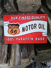 VINTAGE PHILLIPS 66 MOTOR OIL PORCELAIN GAS STATION SIGN. picture