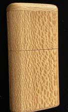 🌹COLLECTORS VINTAGE DANIEL MARSHALL LAQUERED CIGARETTE BOX~EXOTIC ZEBRA WOOD~ picture