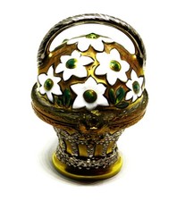 LIMOGES BOX - FABERGÉ - GOLD & PLATINUM LILY BASKET - LILIES - FLOWERS - FABERGE picture