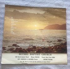 Vintage 1975 Bethel Baptist Church Vestel NY Christian 12 Month Wall Calendar picture