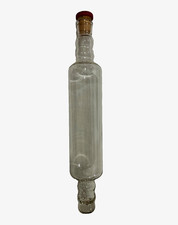 Vintage JAJ Crown PYREX Glass Rolling Pin England Cork Stopper Red Logo Rare picture