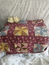 VTG 50’s Pinwheel Windmill Patchwork Quilt Multicolor Cotton 65 X 72” Farmhouse picture