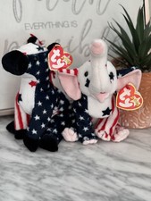 2000 TY LEFTY & RIGHTY BEANIE BABIES *RARE* WITH POEM ERRORS picture