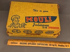 Vintage Mouli Julienne T-V Shredder Slicer Grater Complete w Box Mid Century picture