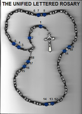 The New Unified Lettered Rosary, 7mm black cubic beads, 20 Abbreviated Mysteries picture